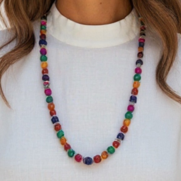 Multi-Color Semi-Precious Gemstone Necklace - Picture 1 of 6